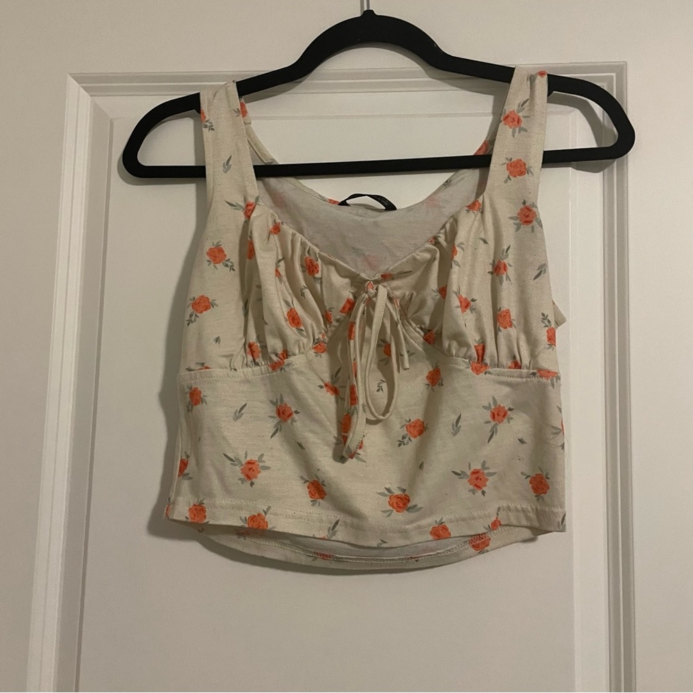 SHEIN floral crop top, sleeveless tight fit camisole